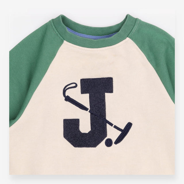 Sweater Green and Beige J Polo Applique