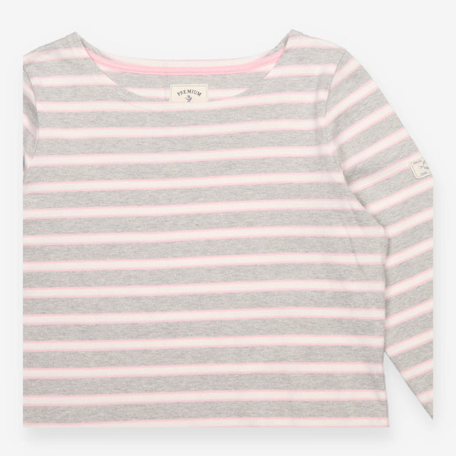 Top Grey Pink Striped Harbour Long Sleeve