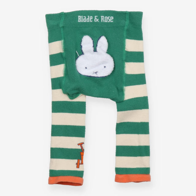 Leggings green cream stripe Miffy