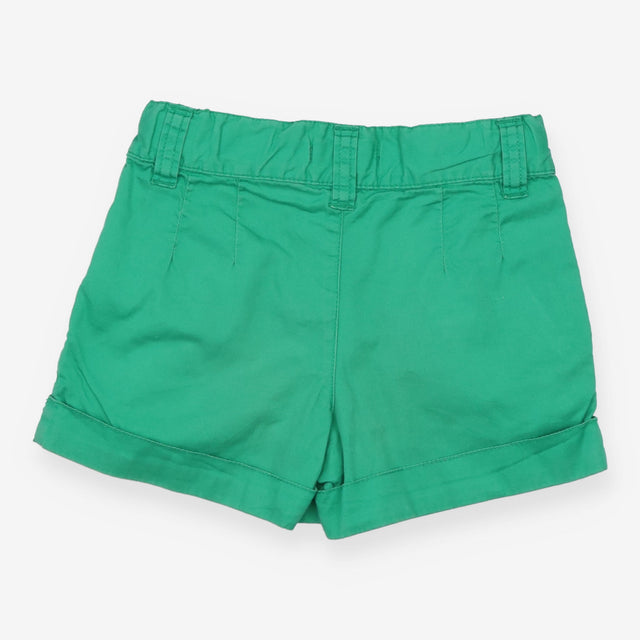 Shorts green pleat fronts turn ups