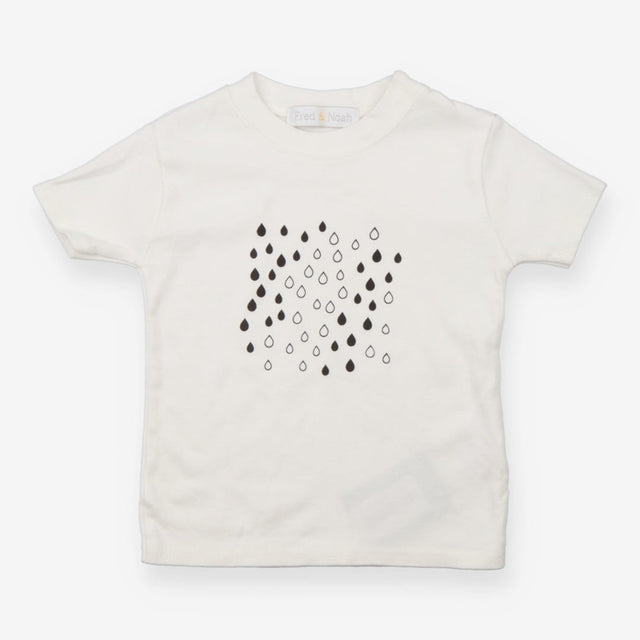 T Shirt White with Black and White Water Drops