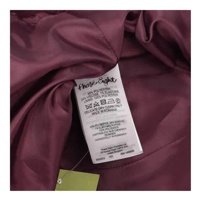 Jacket Burgundy Open Front Crop Tailored