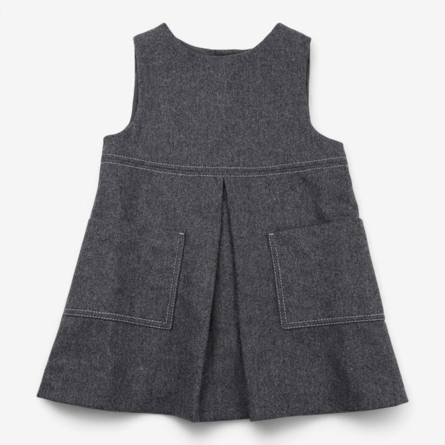 Grey woven pinafore dress