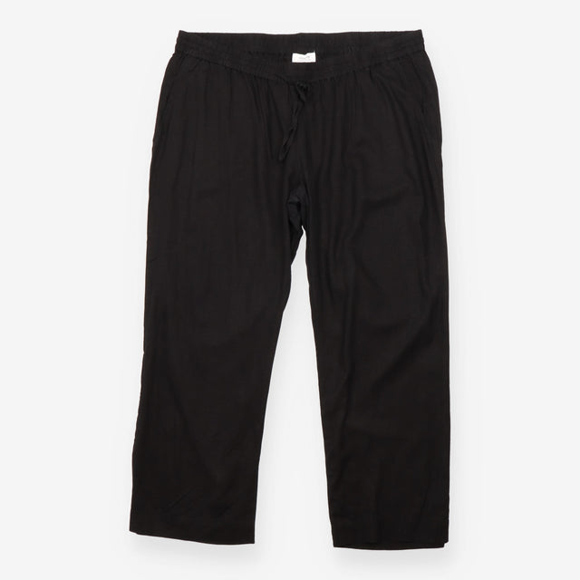 Maternity Trousers Black Linen Blend Under Bump Dr