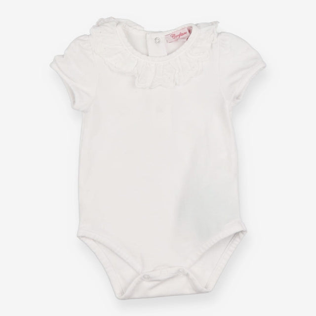 White bodysuit frill collar