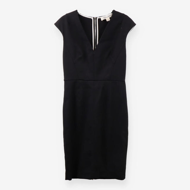 DVF Black Structured Sleeveless Dress with Full Si