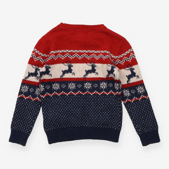 Red and Blue Reindeer Knit sweater