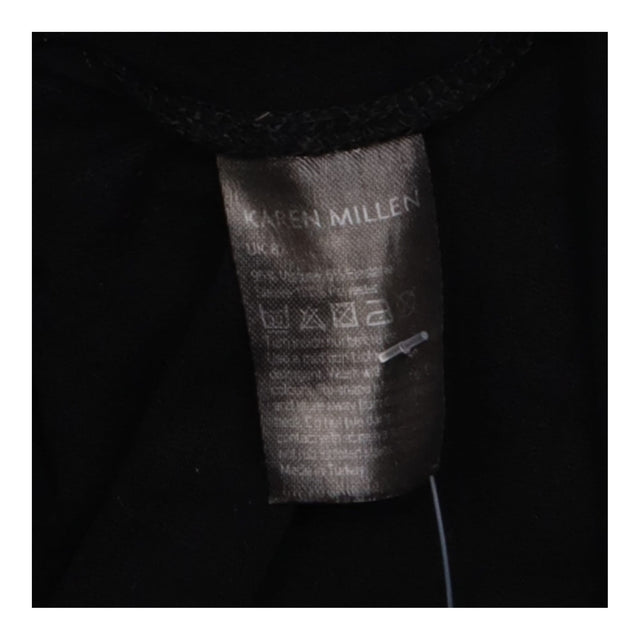 Top Black Mesh Long Sleeve Mock Neck Twist Front