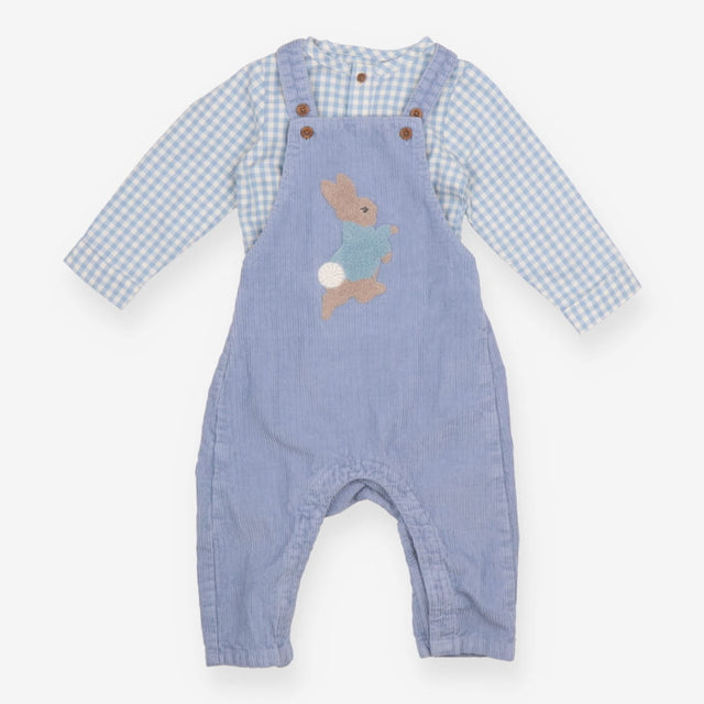 Blue Cord Peter Rabbit with Check Bodysuit Outfit