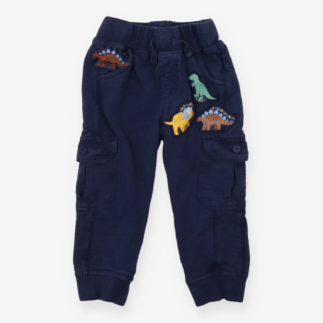 Navy cargo joggers with dinos and pocket pal