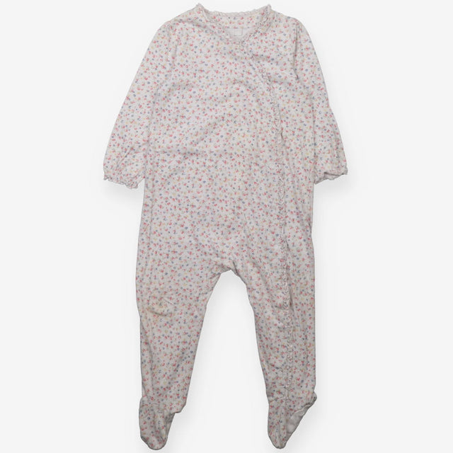Sleepsuit white ditsy floral Frill Wrap