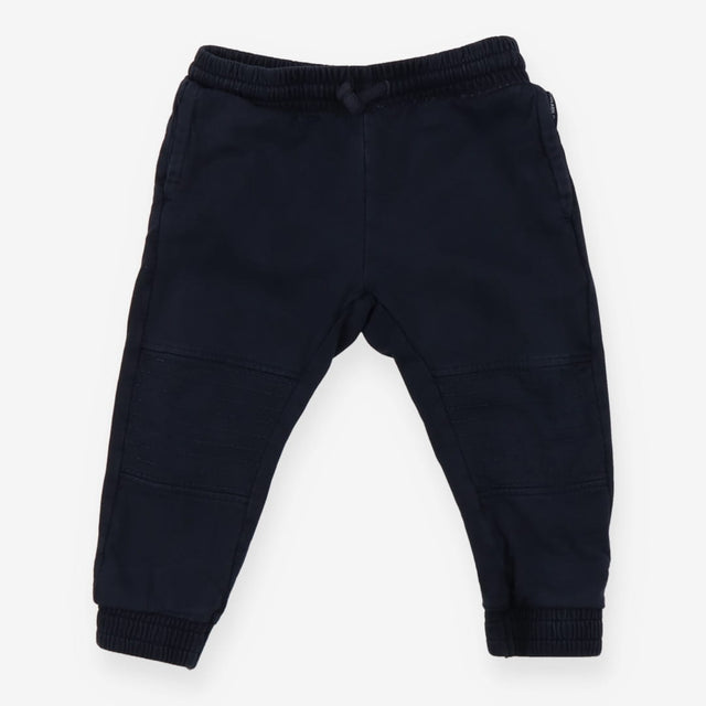 Cuffed navy pull on chinos