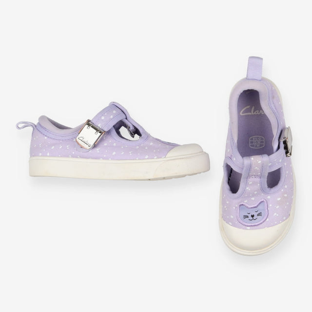 Purple Cat Slip On Shoes