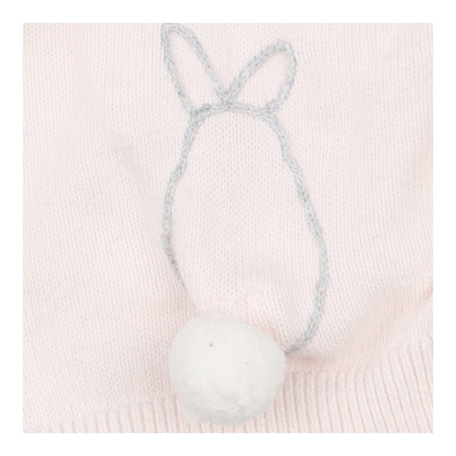 Pink knit cardigan with bunny tail