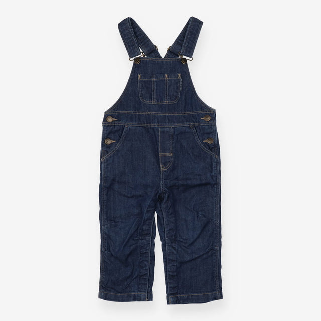 Denim Dungarees - Navy Striped Lining