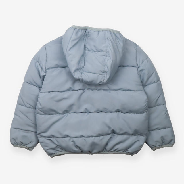 Blue Puffer Coat with Dark Blue Lining