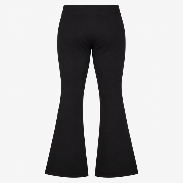 Flared Trousers Black Stretch Jersey Tall