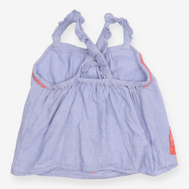 Strappy tunic blue ice lollies appliqued