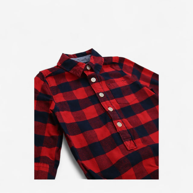 Bodysuit Checked Shirt Red and Blue