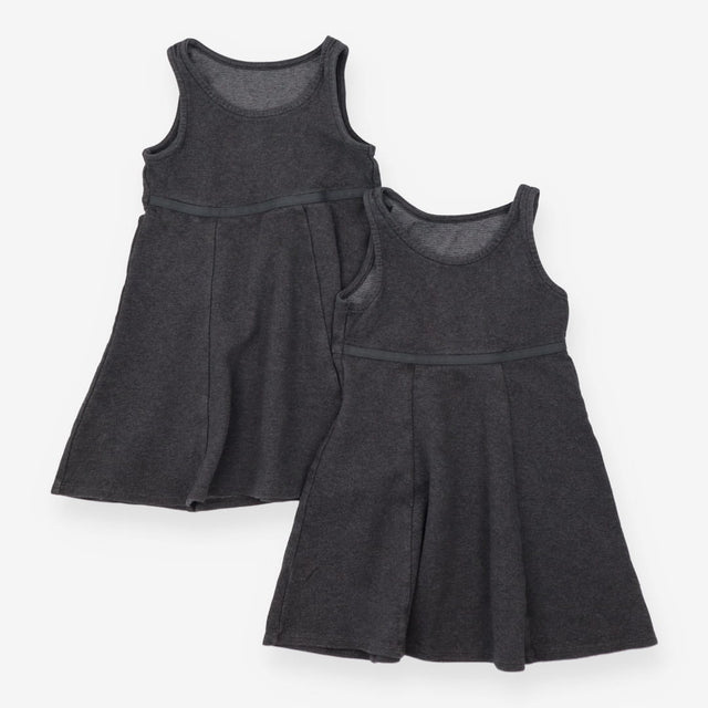 School pinafore grey jersey 2pk