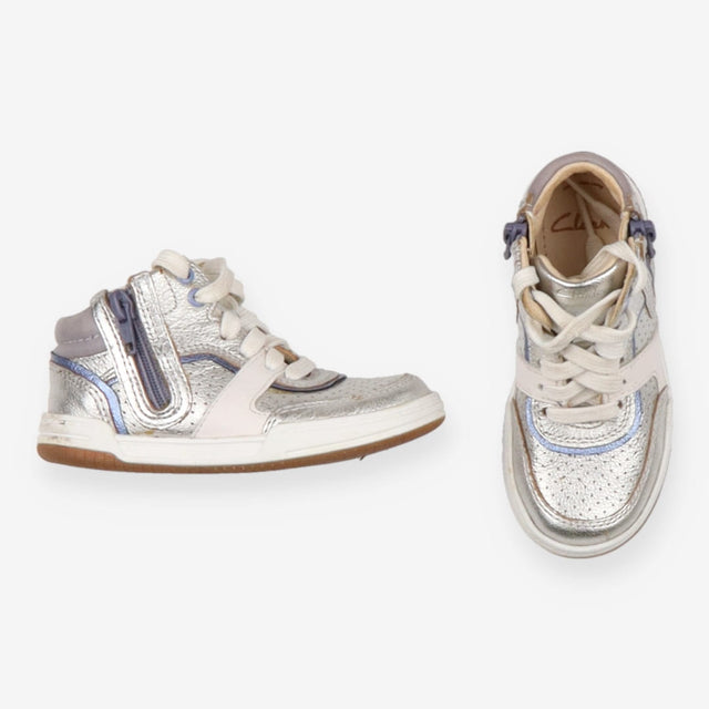 Trainer boots silver grey edging