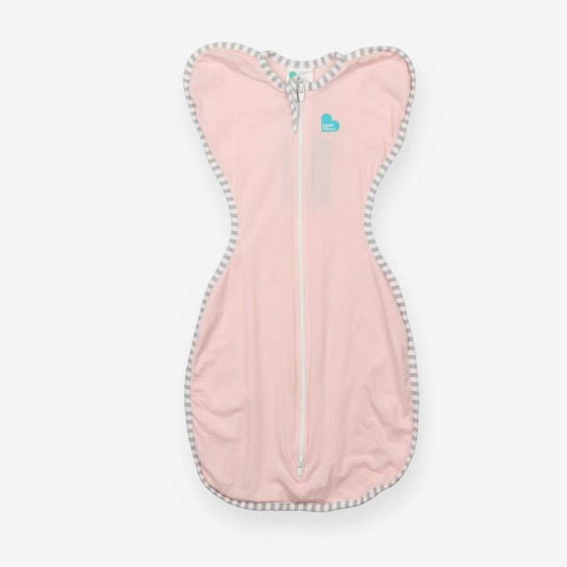 Swaddle Up Pink with Striped Trim