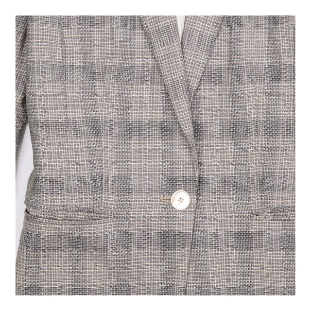 Checked Trouser Suit Tailored Blazer Slim Leg Trou