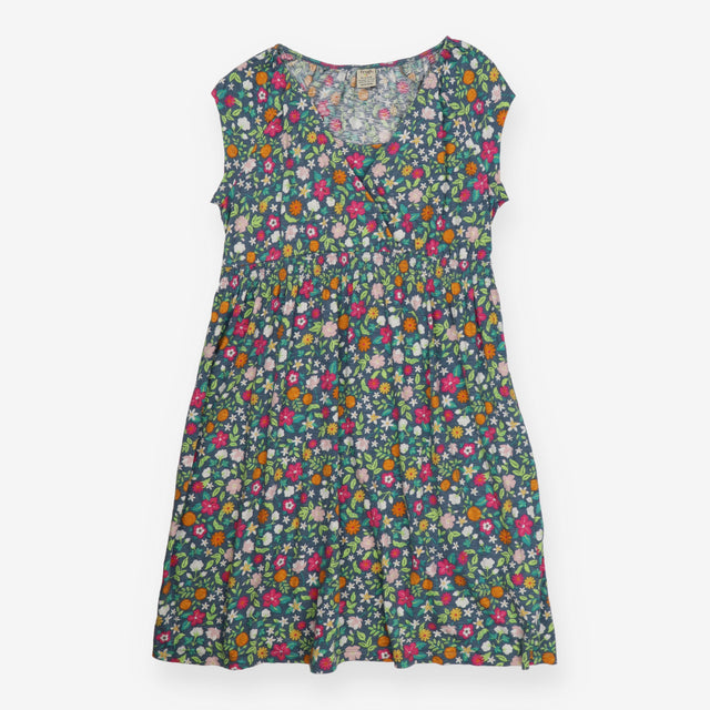 Maternity Dress Navy Floral Organic Cotton Nursing