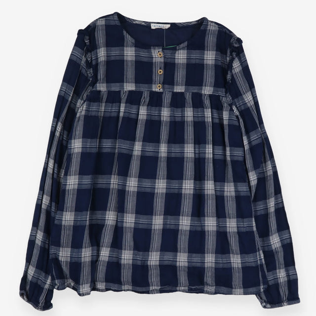 Navy and white checked tunic