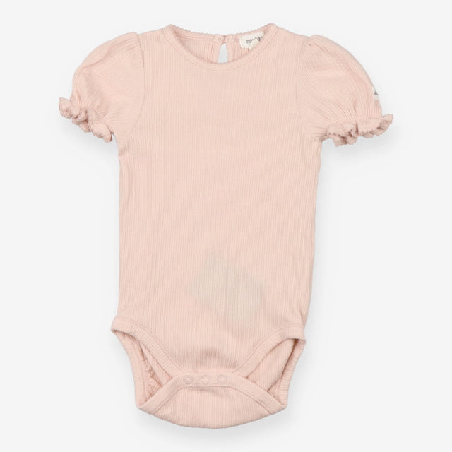 Bodysuit Short Sleeve Pink Frill