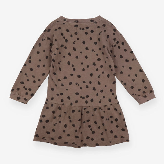 Dress Long Sleeved Brown with Black Spots