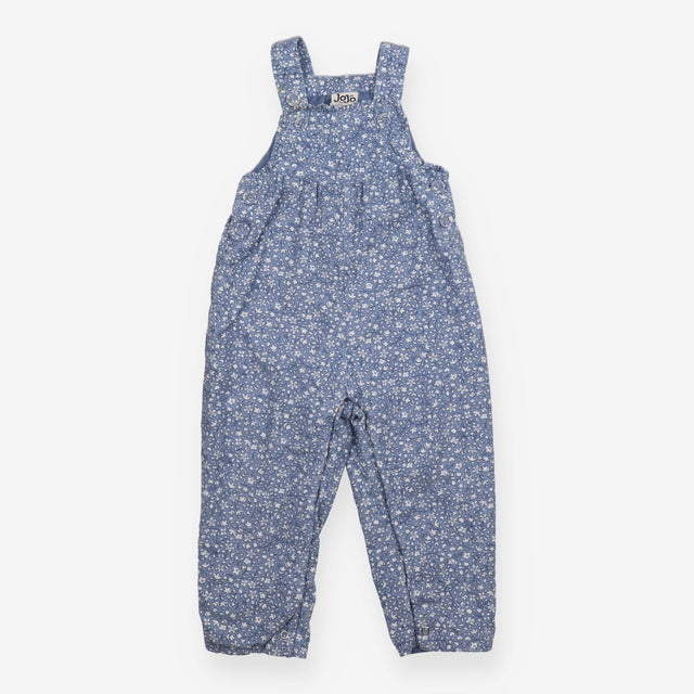 Blue floral cord dungarees