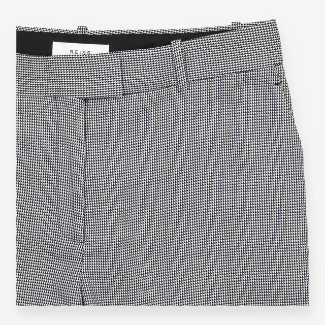 Reiss Black White Micro Check Tailored Trousers