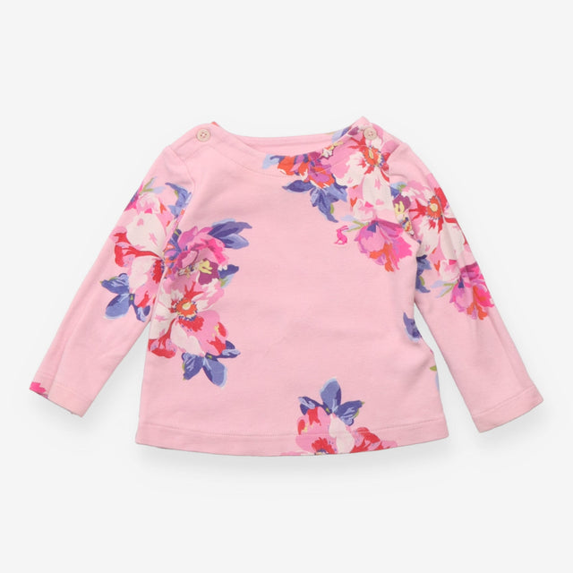 Top Long Sleeve Floral Print Pink