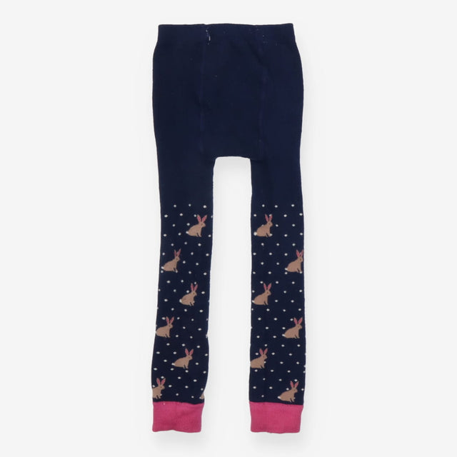 Footless Tights Navy Bunny Appliques