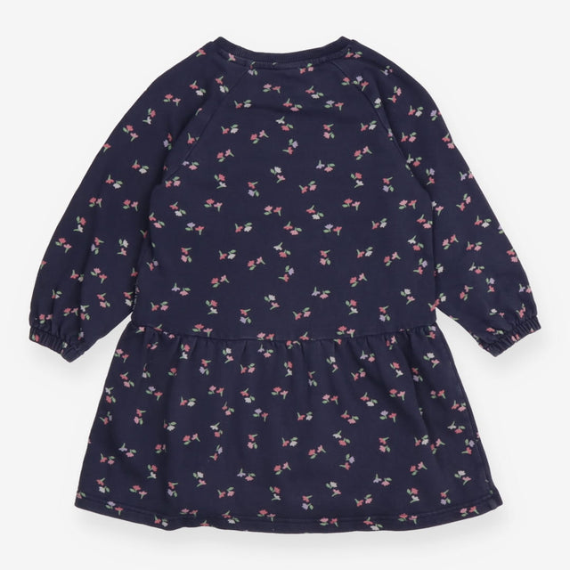 Sweatshirt dress LS blue small flowers