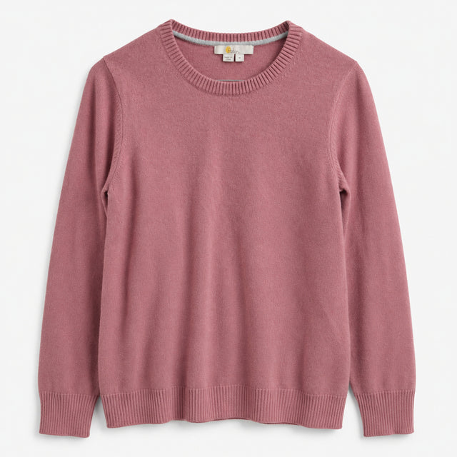 Cashmere Jumper Dusky Pink Crew Neck Long Sleeve