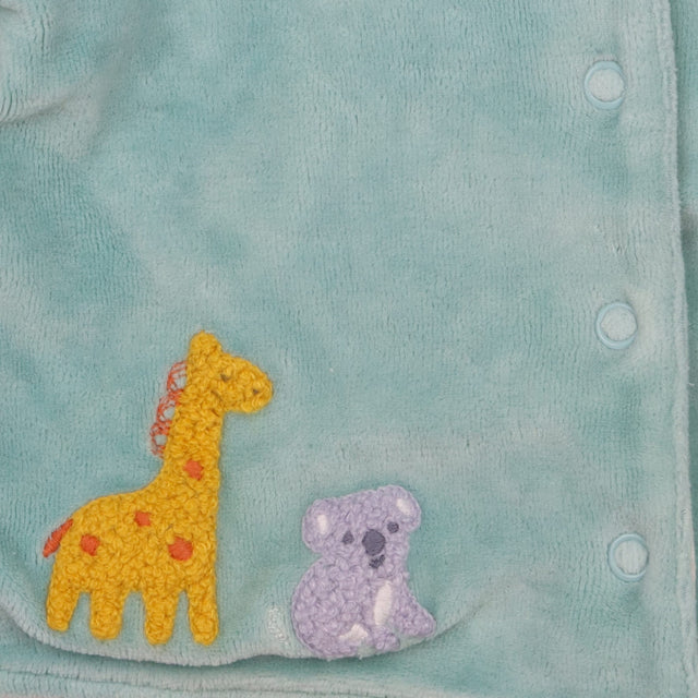 Reversible Jacket Velour Blue Jungle Animals
