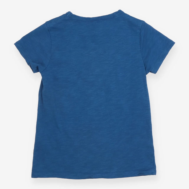 Tee Blue Teal with Heart Elephants and Zebra Heads