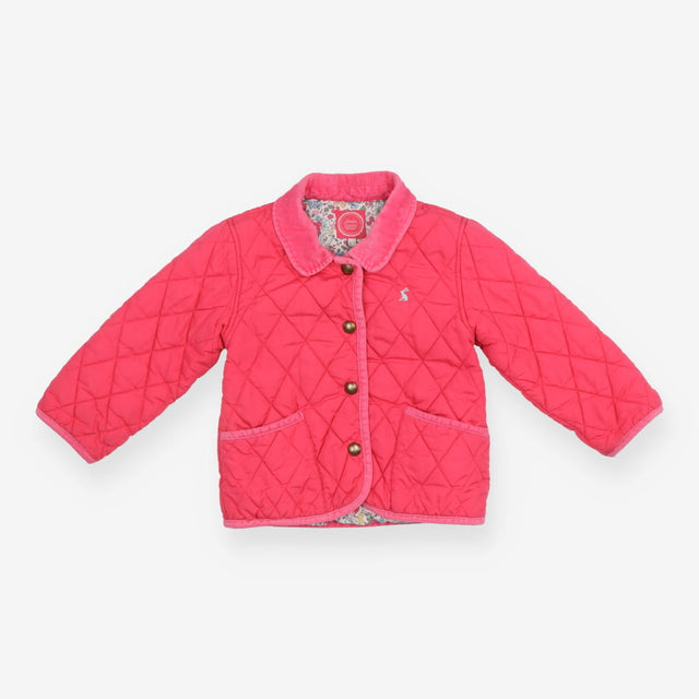 Quilted Jacket Pink with Pockets With Cord Collar