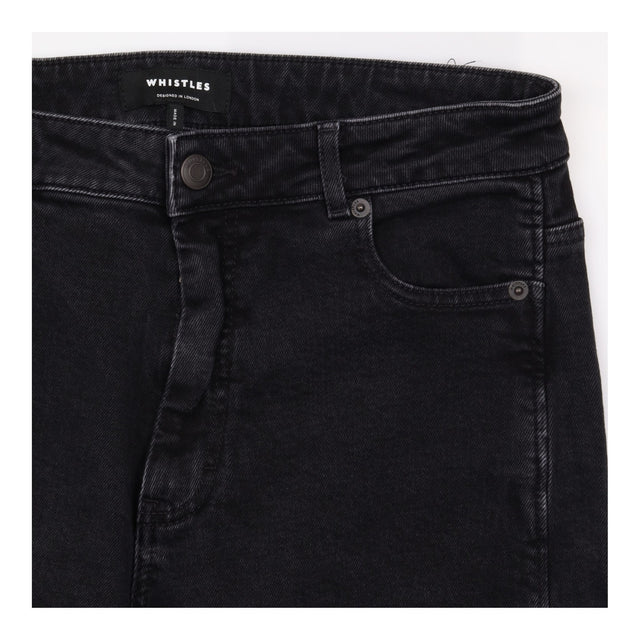 Barrel Jeans Washed Black High Rise Stretch Denim
