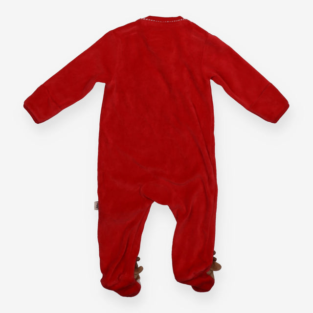 Sleepsuit red velour reindeer My first Christmas
