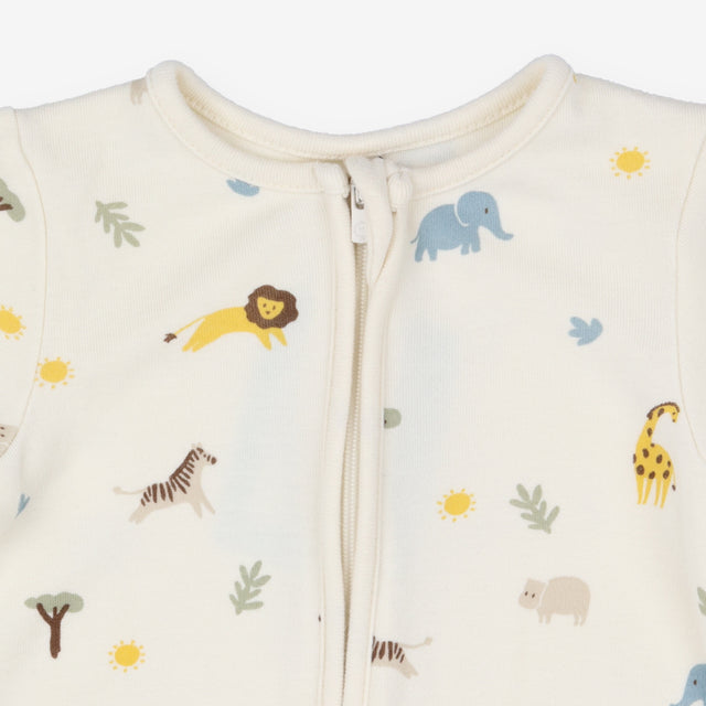 Sleepsuit cream safari animals