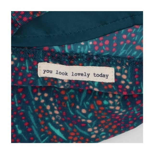 Floral Corduroy Shirt Dress Grandad Collared Butto