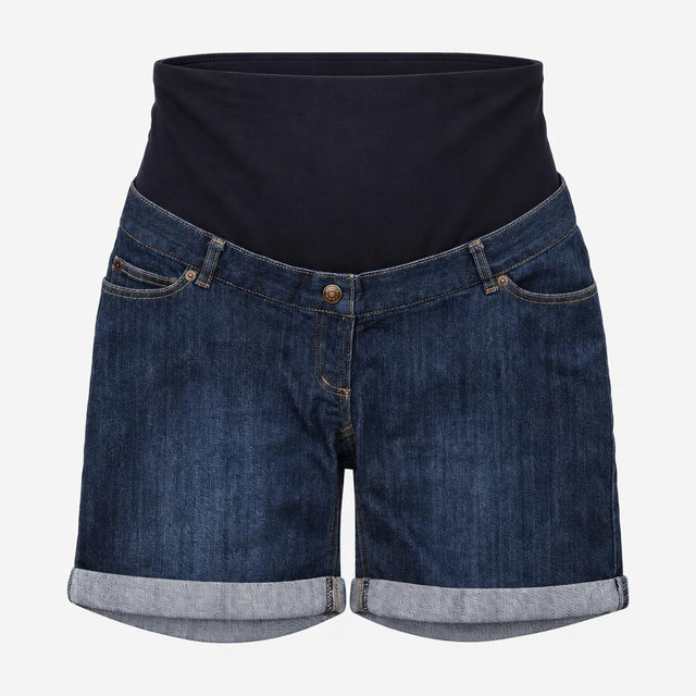 Dark Wash Denim Over Bump Maternity Turn Up Hem Sh