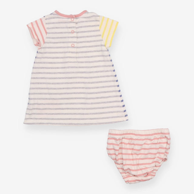 Striped Dress with Pink Striped Bloomers