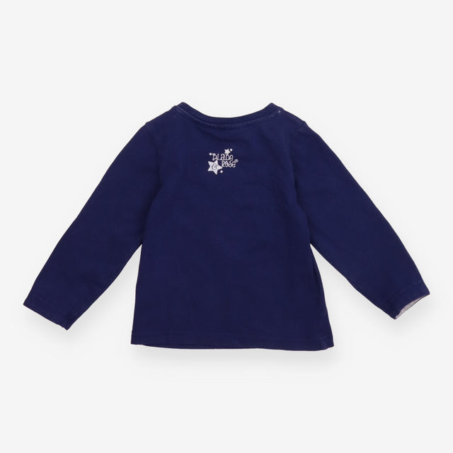 T-Shirt Long Sleeved Navy Ladybird Applique