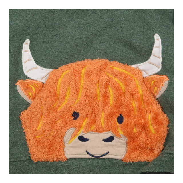 Sweatshirt Jersey Green Highland Cow Pocket