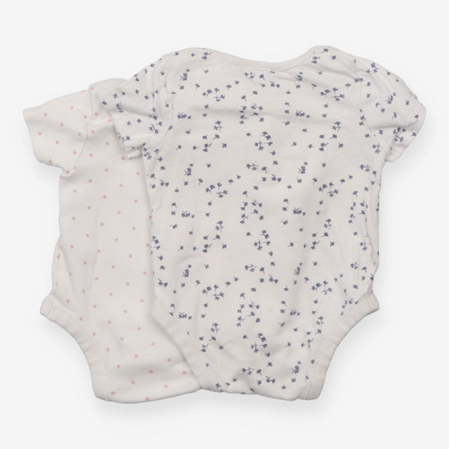 Bodysuits White with Pink Stars and Blue Flowers 2
