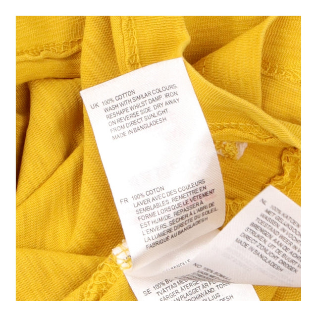 Top Mustard Yellow Cotton Sleeveless V Neck Ladder